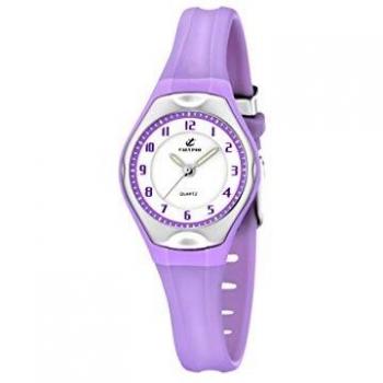 Calypso Watches - Reloj analógico de Cuarzo para niña con Correa de Caucho, Color Morado