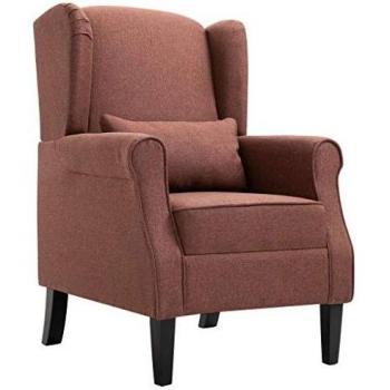 SengentoStyle Fauteuil stof bruin