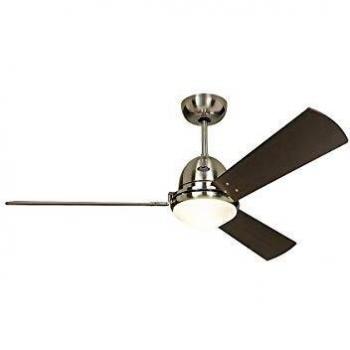 Ventilador de Techo Libeccio BN sin Control Remoto con Luz y Acabado en Cromo Cepillado