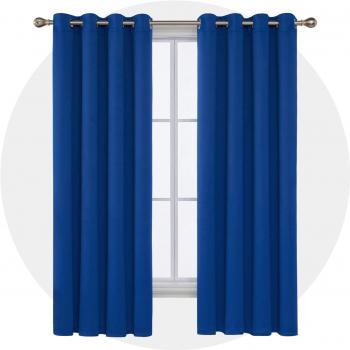 Deconovo Cortinas de Salon para Habitacion Modernas Suaves 2 Piezas 117 x 183 cm Azul Oscuro