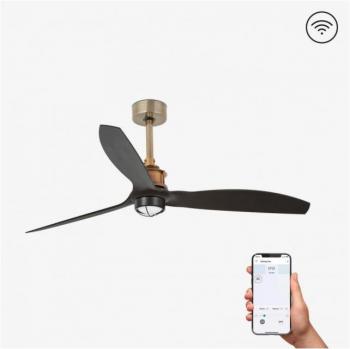 Ventilador de Techo Justfan LED Oro Envejecido con Luz y Control WiFi 1280mm