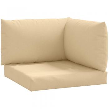 Cojines para sofá de palets 3 piezas Beige Mélange tela