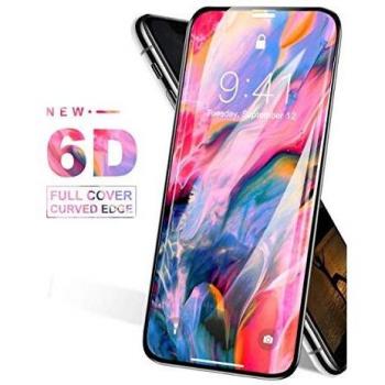 TPC - Protector Pantalla Completa 6D para iPhone XR Cristal Templado 9H, Full Glue, Bordes Curvados 3D