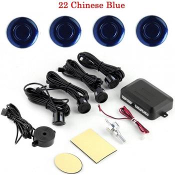 Eaglerich DC12V del coche del sensor del estacionamiento 4 Sensors Monitor Auto Reverse reserva del radar kit de sistema detector de sonido de alerta BIBI sonido indicador de alarma de la sonda 22-azul chino