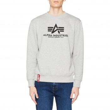 Alpha Industries Men's Basic Sweatshirt - Comfortable Grey Heather Pullover