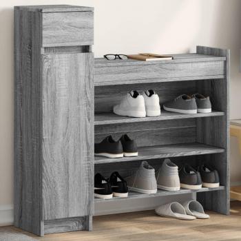 Zapatero de Madera de Ingeniería Gris Sonoma 100,5x28x100 cm