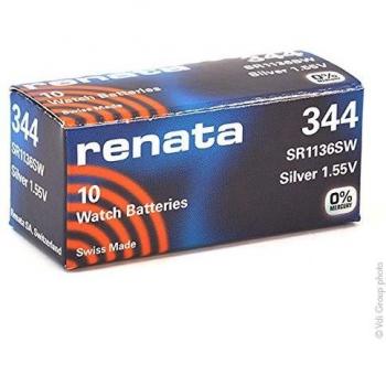 Pila botón óxido de plata 344 RENATA 1.55V 105mAh