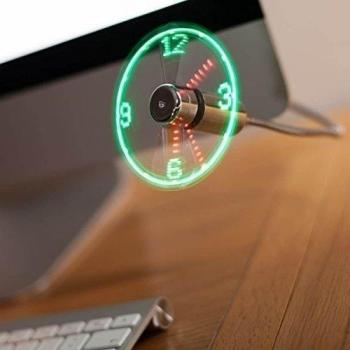 The Source - Ventilador USB con Reloj de Luces LED