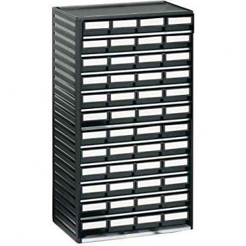 Almacén de piezas pequeñas ESD 55 con 48 cajones de PP, dimensiones 550mm x 310mm x 180mm