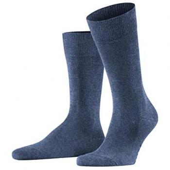 Falke Family Men's Elastic Ribbed Socks - Light Denim - Size 39-42