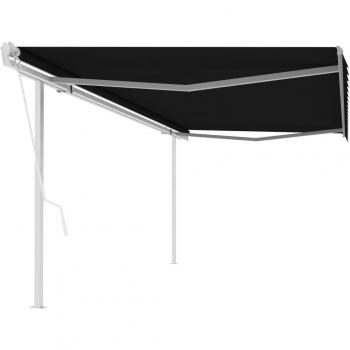 Toldo Retráctil Automático con Postes 5x3 m Antracita