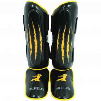 Tunturi 14BLSBO040 Espinilleras Bruce Lee, Unisex Adulto, Negro, S/M