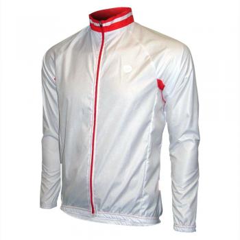 ELTIN Protect Chubasquero Corta-Viento, Hombre, Blanco/Rojo, XL