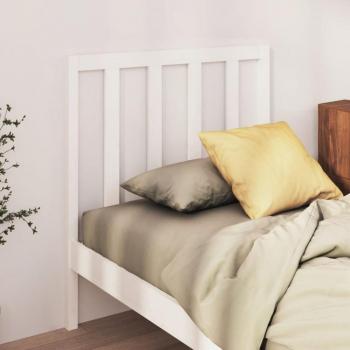 Cabecero para cama de madera maciza de pino blanco 96x4x100 cm