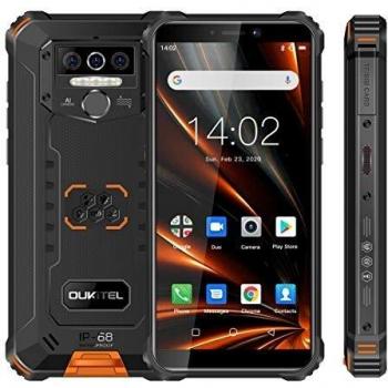 OUKITEL WP5 Pro Android 10.0, 4GB RAM+64GB ROM Movil Antigolpes, Batería Grande 8000 mAh Móvil Libre Resistente, 5.5 Pulgadas, Cámara Triple Telefono, Smartphone con 4 Linternas LED Súper Brillantes