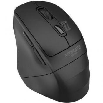 Ratón Inalámbrico Ergonómico Promate Samit Clic Silencioso 2.4 GHz 6 Botones 2200 DPI Receptor USB Nano Negro