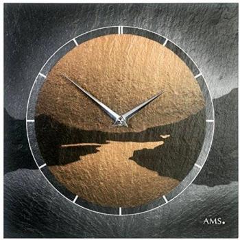 Reloj de Pared AMS W9513, 30 cm x 30 cm, Color Rosado y Negro