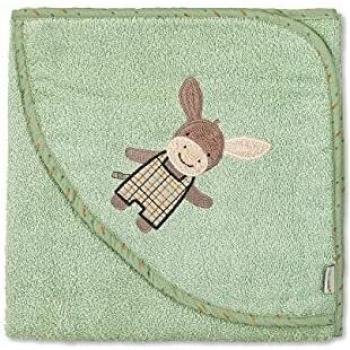 Toalla de baño con capucha Emmilius verde claro 100 x 100 cm