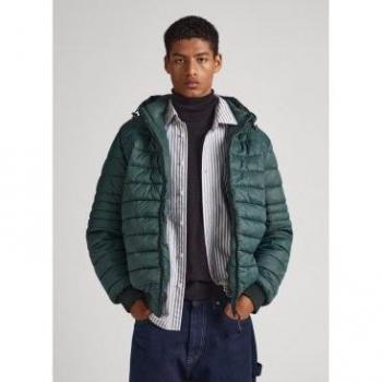 Pepe Jeans Men's Green Billy Down Jacket - Timeless Design, Size S, Polyamide