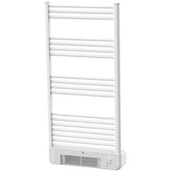 Toallero eléctrico de aluminio 2000w con calefactor integrado, control WiFi, display LED táctil, IPX4, rápido calentamiento y función 2h - color blanco con estantes para toallas