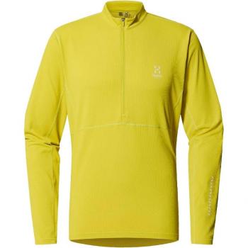 Forro polar Haglöfs L.I.M Tempo Trail Half Zip verde amarillento - Hombre - Talla L