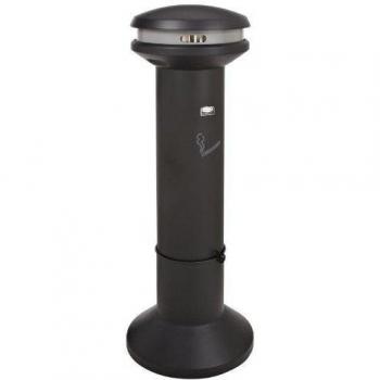 Rubbermaid Commercial Products Infinity Cenicero de Metal con Tapas Tipo Cúpula, Negro