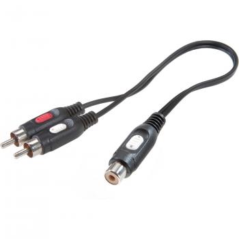 Vivanco - Adaptador de Audio de 2 Conectores RCA a 1 Conector RCA, 0,2 m