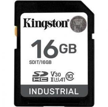 Tarjeta de Memoria SDHC Kingston 16 GB Industrial C10 SDIT/16GB - Temperatura de funcionamiento: -40C a 85C