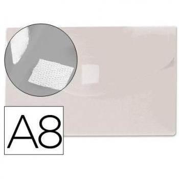 Carpeta Liderpapel dossier broche polipropileno Din A8 incolora con cierre de velcro 34934 , transparente
