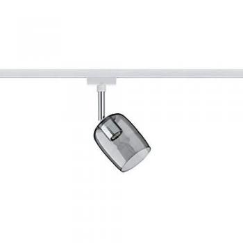 Foco Paulmann URail Blossom G9, máx. 10W, dimmable, blanco/gris humo