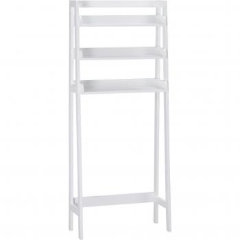 kleankin Estantería sobre Inodoro de 3 Niveles, Estante de Almacenamiento para Baño, Ahorra Espacio, Estilo Moderno con Sistema Antivuelco, Medidas 63.5