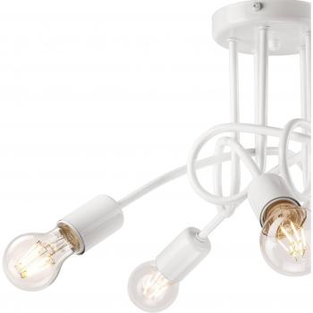 Lamkur Plafón Joiy, Lámpara de Techo Semi Empotrado, Cruzado, 5 Luces, Blanco, E27