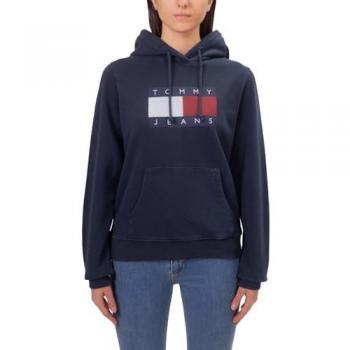 Tommy Jeans Women's Regular Fit Navy Blue Flag Hoodie