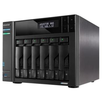 ASUSTOR Lockerstor 6 Gen2+ NAS de sobremesa con 6 bahías, CPU Quad-Core 2.0GHz, 8GB RAM DDR4, 2 puertos de 5GbE y soporte para 4