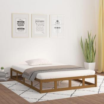 Cama de madera maciza ámbar redondo rey 150x200 cm
