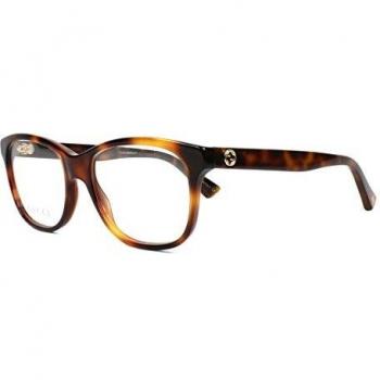 Gucci marco óptica GG0166O 004 Habana Acetato tamaño de 52 mm de Mujer