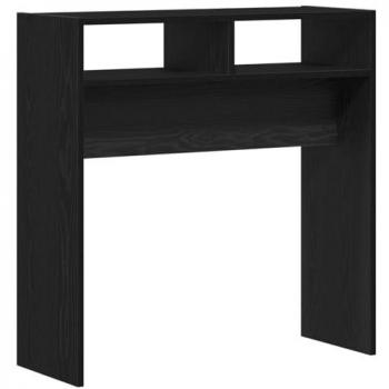 Mesa Consola Negra de Roble 78 x 30 x 80 cm, Madera Ingenierizada, Diseño Moderno para Interior