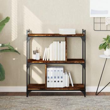 Librería Roble Humo 3 Estantes 76x32x88 cm Madera Multicapa