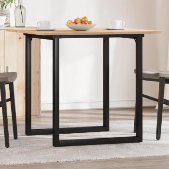 vidaXL Dining Table O-Frame 90x90x75 cm Solid Wood Pine and Steel