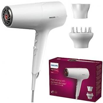 Secador de Pelo Philips Serie 5000, 2300W, Tecnología ThermoShield, Boquillas UltraEstrecha y Difusor