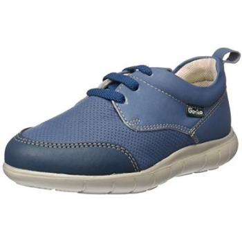 Mocasines de Piel Azul Marino para Niño Gorila 43003 - Zapatos Derby Unisex con Cordones, Talla 33 EU