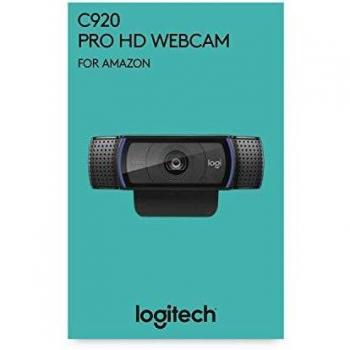 Logitech C920 HD Pro Webcam, Videoconferencias 1080P FULL HD 1080p/30 fps, Sonido Estéreo, Corrección de Iluminación HD, Skype/Google Hangouts/FaceTime, Para Gaming, Portátil/PC/Mac/Android, Negro