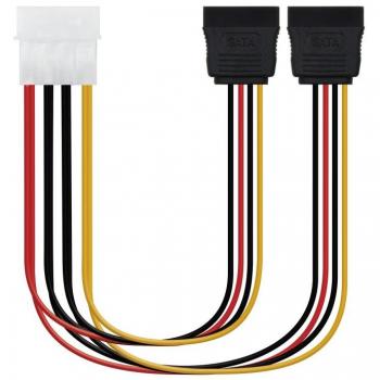 Nanocable Cable de Alimentación Interna SATA 5.25 (Molex 4PIN) Macho a 2x SATA Hembra, 0.30m (10.19.0102)