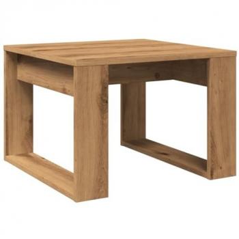 Mesa auxiliar de madera de ingeniería roble artisan 50x50x35 cm Marrón