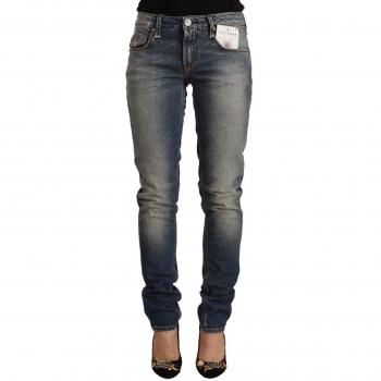 Acht Blue Washed Mid Waist Skinny Jeans - W26