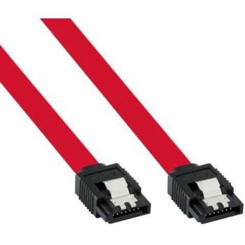 Cable SATA 6Gb/s con Lasche, Rojo, 1m