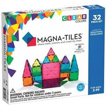 Magna-Tiles 2132, Clear Colors 32 Piece Set