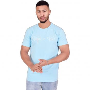 Camiseta Unisex Project X Paris Logo Bordado Básico Color Cian Talla S