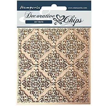 Stamperia International Sleeping Beauty Chips Decorativos-La Bella Durmiente-Textura, Varios, 9,5 x 9,5 cm