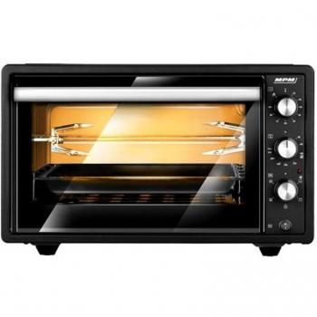 MPM MPE-10/T Horno Eléctrico de Convección Sobremesa 37 Litros Asador de Pollo Puerta Doble Cristal 5 Modos de Calor Temporizador Ajuste de Temper